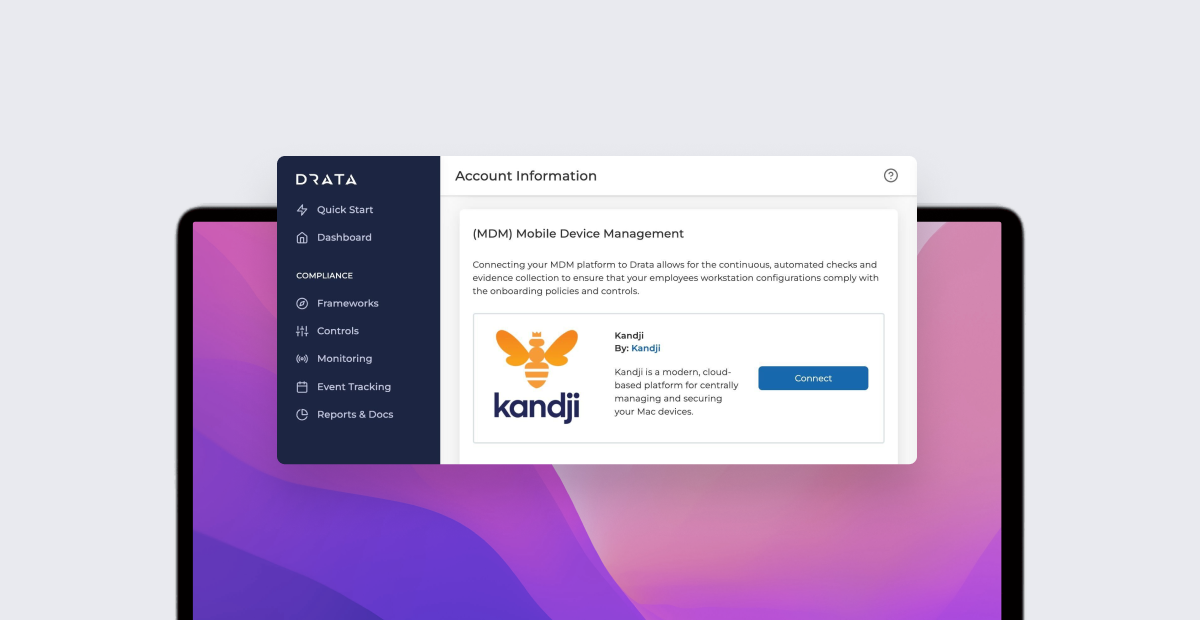drata integration with kandji automates mac security monitoring