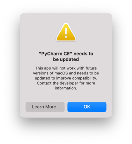 PyCharm alert