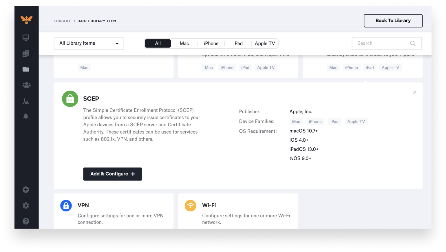 SCEP profile kandji apple mdm