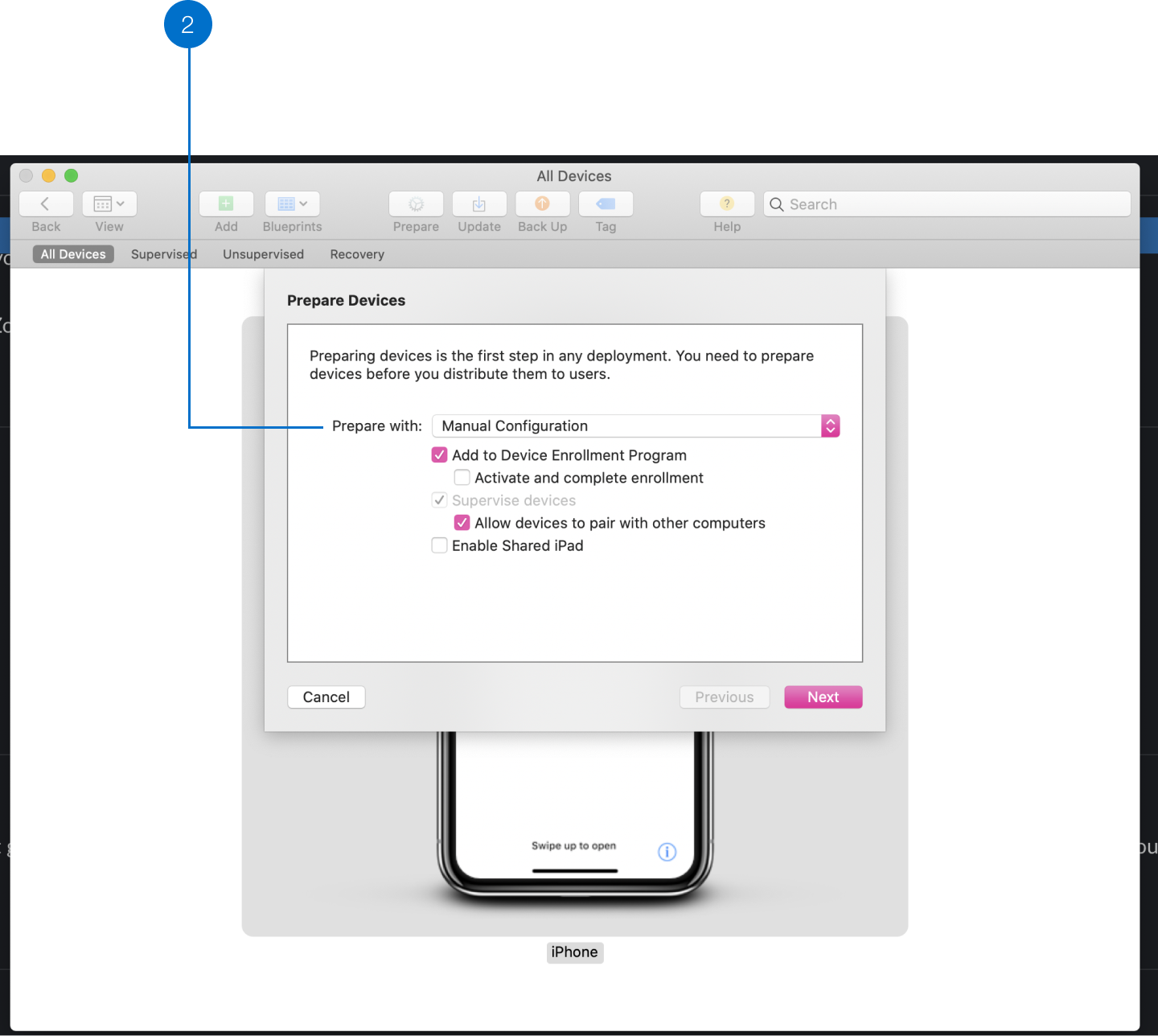 apple configurator 2 add device to apple business manager