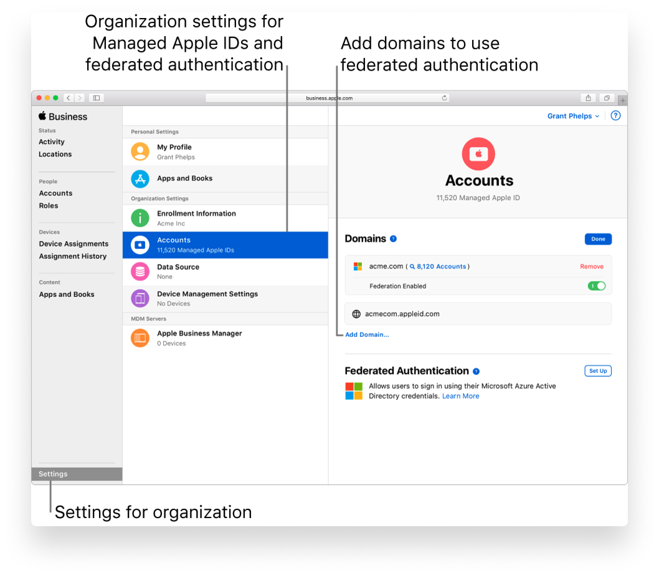 Federating with Azure AD in Apple Business Manager