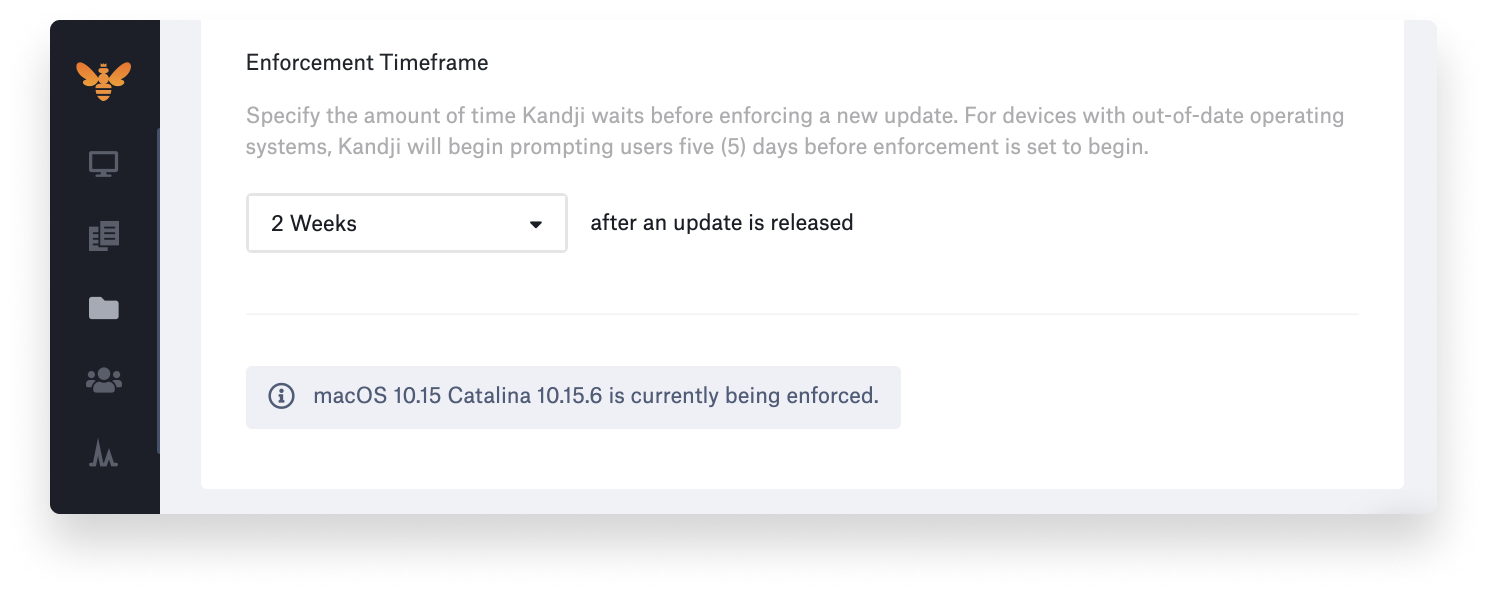 kandji macos enforcement timeframe