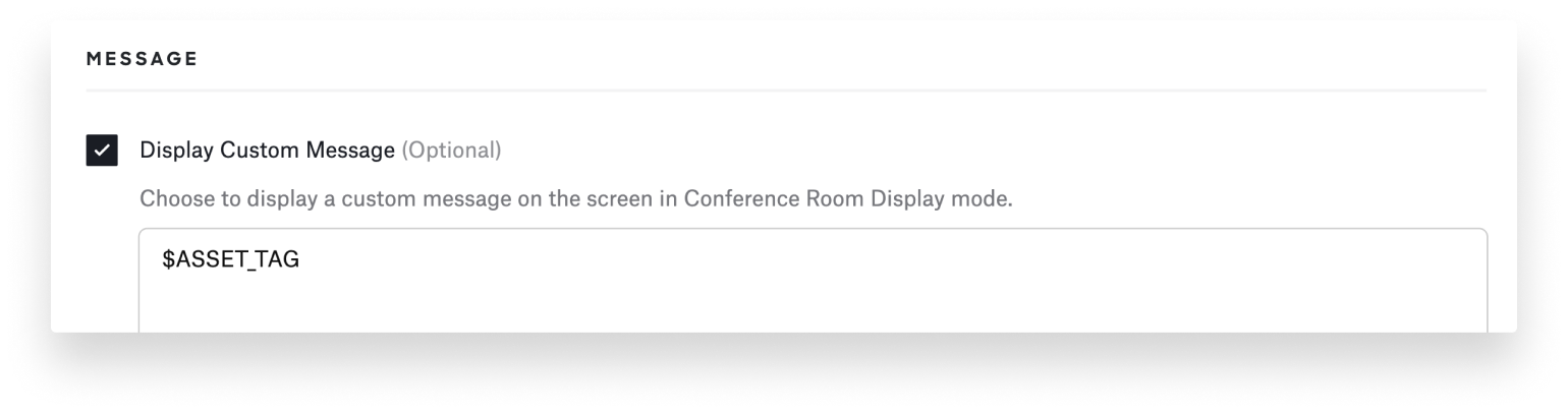 kandji profile variable asset tag conference room display-1