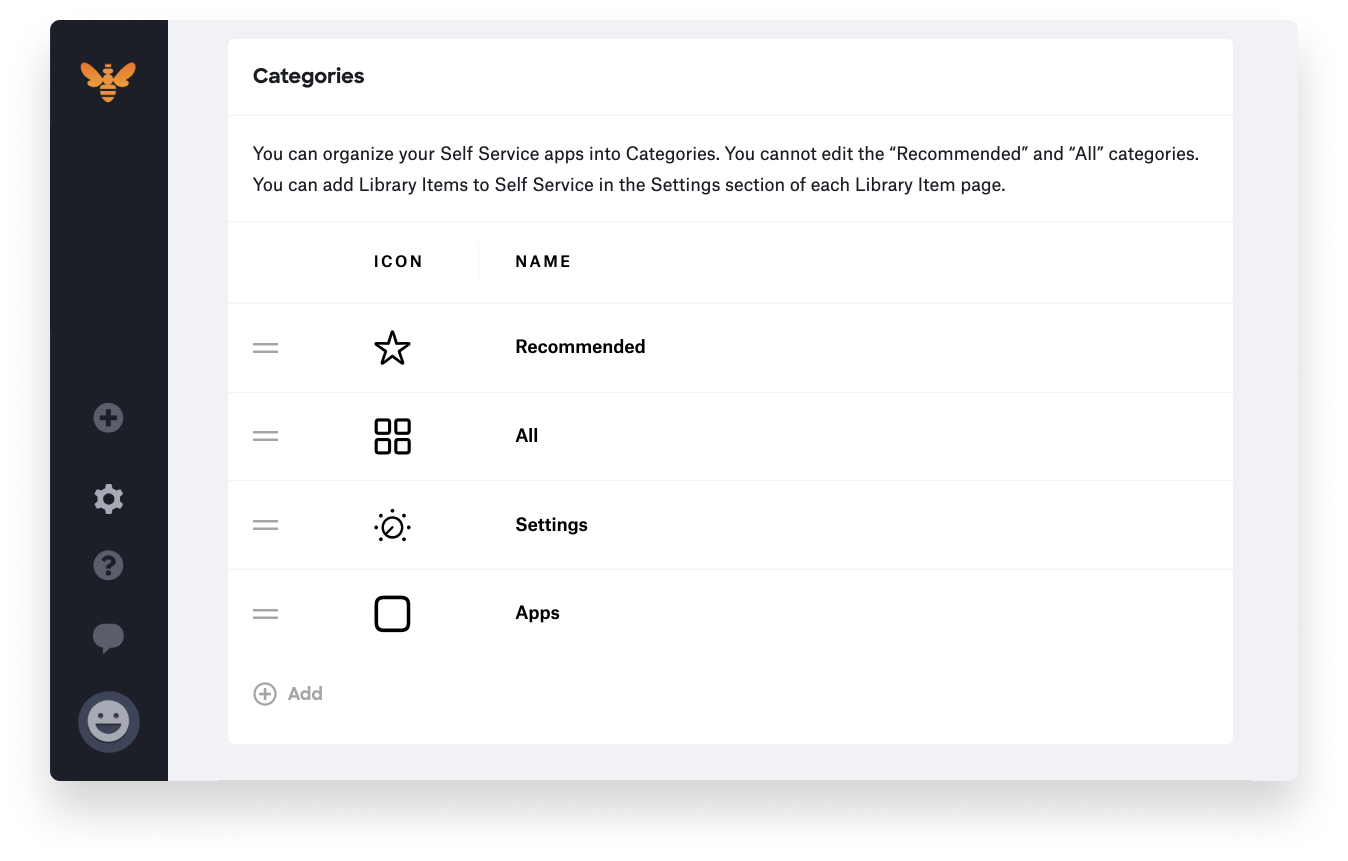 kandji self service categories