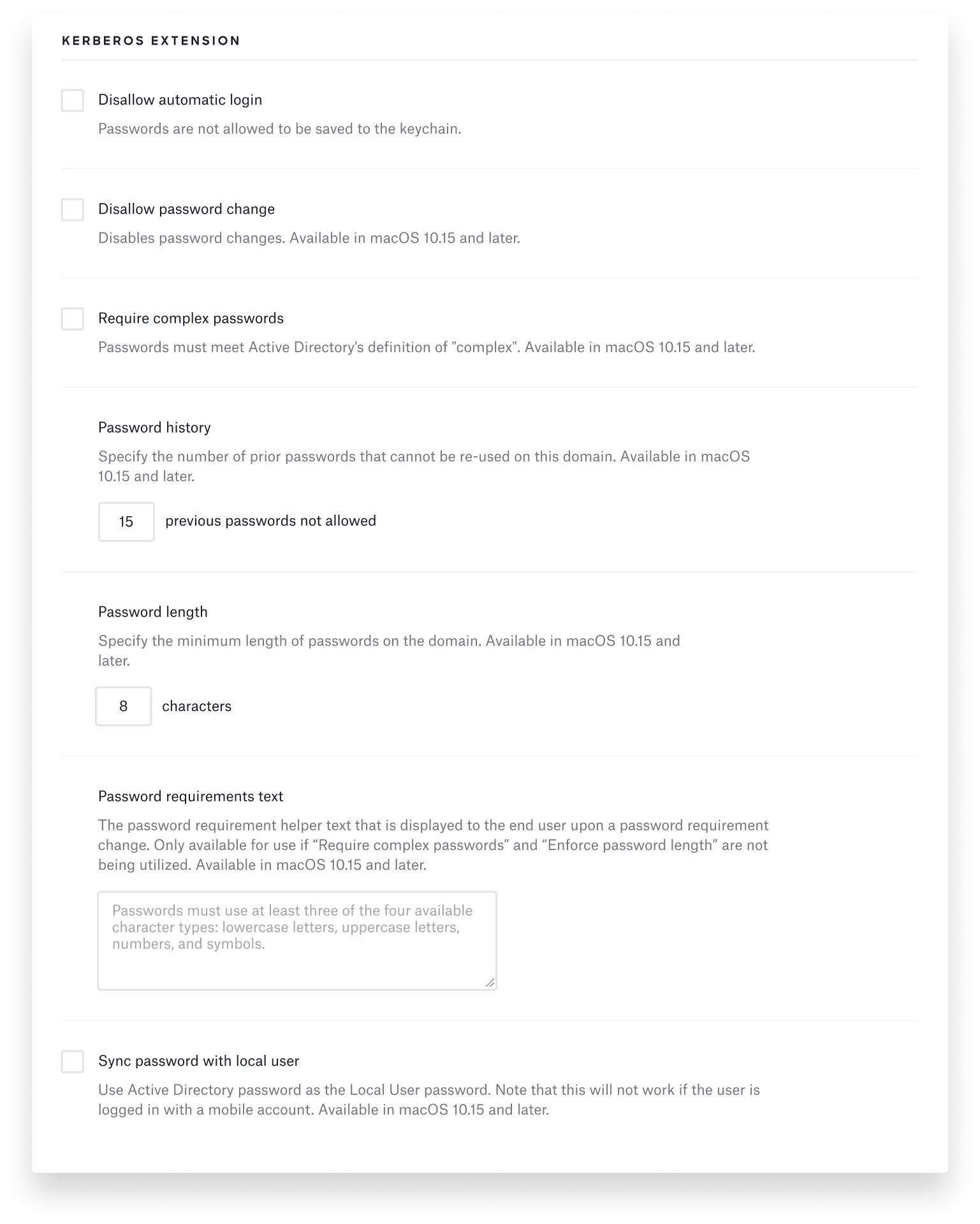 kerberos extension profile