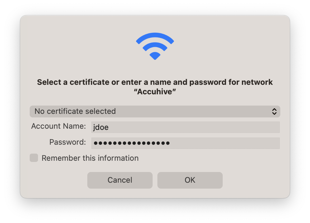 Username password authentication